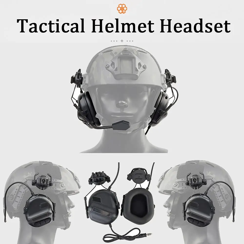 Heavy-Duty Tactical Helmet Set, with Paintball Mask & Telescope Model & Soundproof Headphones, Aluminum Alloy L4G24 NVG Mount