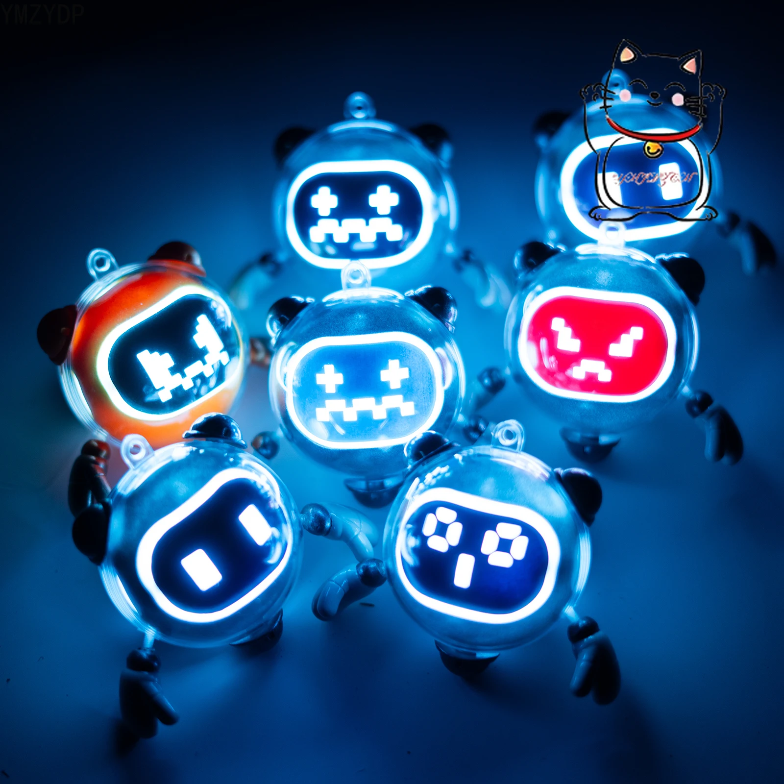 Anime customized field machine small robot backpack pendant keychain gaming peripherals glowing accessories hot selling