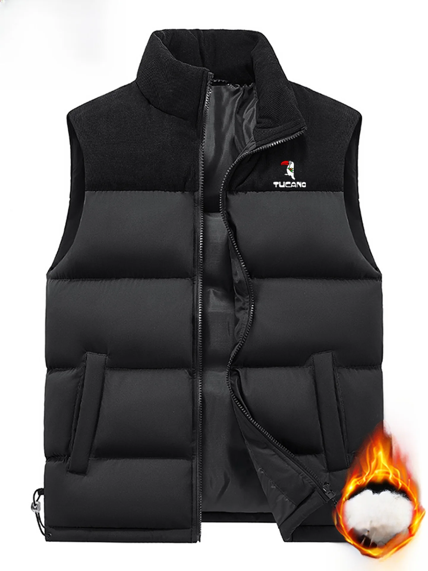 الدفء أسفل سترة القطن الرجال الخريف الشتاء قريبة الوقوف طوق سترة الحرارية ملابس داخلية وسادة الكتف Jaet #3