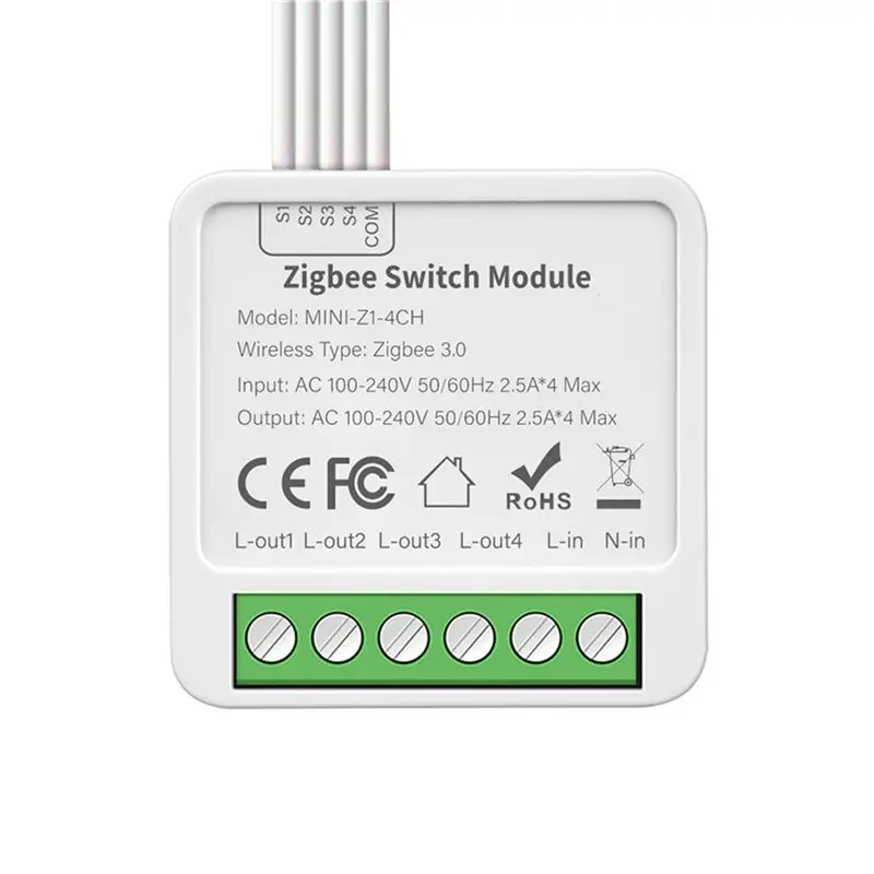 X12A-4-Way On/Off Switch Graffiti Smart Zigbee Smart 4-Way On/Off Switch Mini Concealed Box Switch