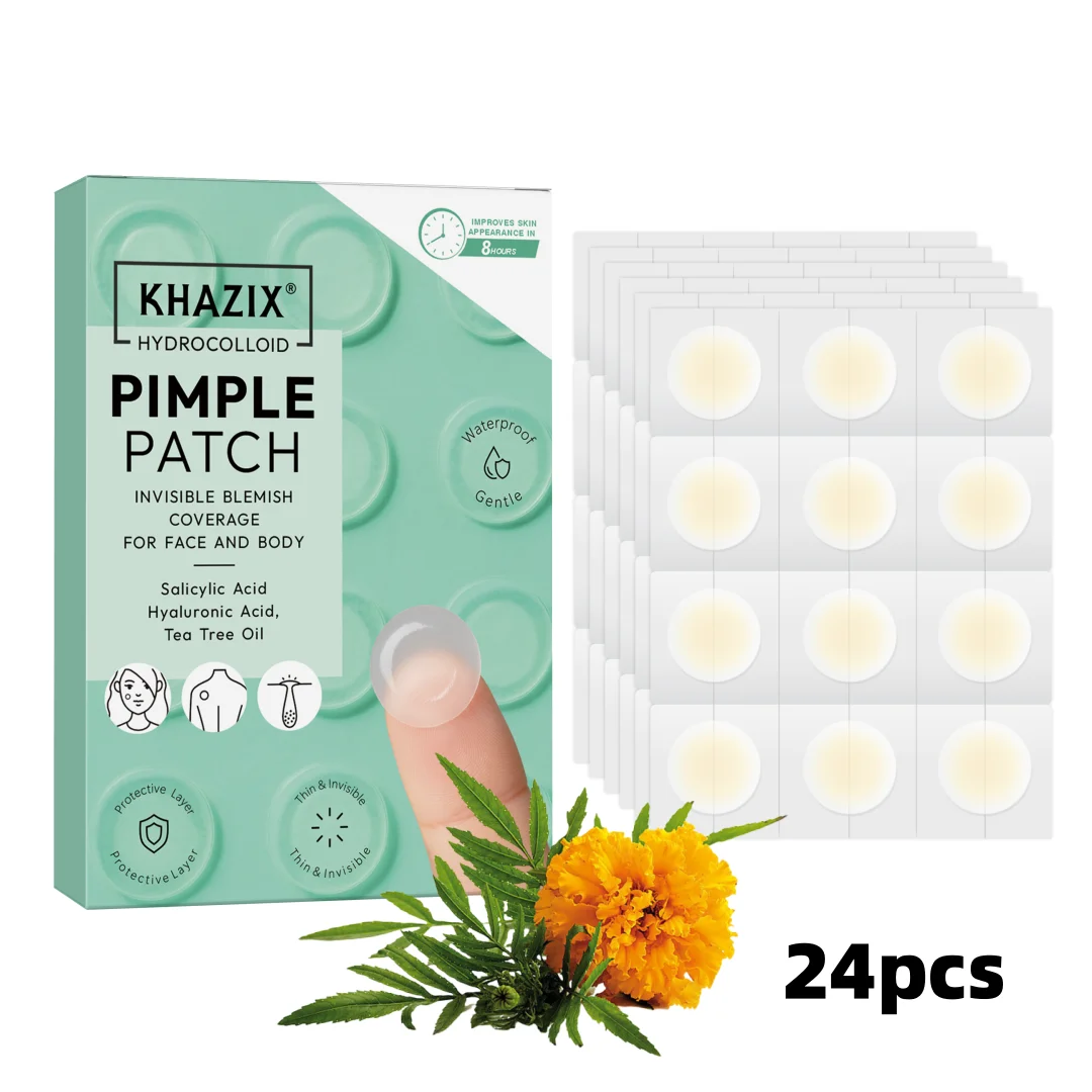 24pcs Hydrocolloid Pimple Patches with Salicylic Acid, Hyaluronic Acid & Tea Tree Oil, Invisible Waterproof Blemish Cover Sticke