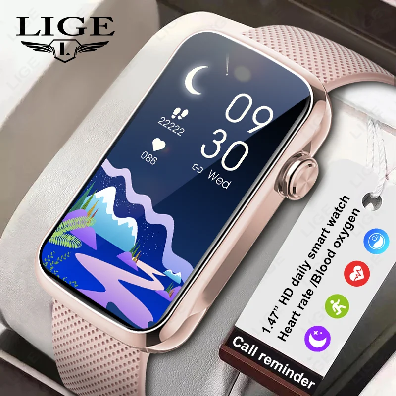 Smartwatch Custom - Relógio Inteligente LIGE Fashion para Mulheres,
