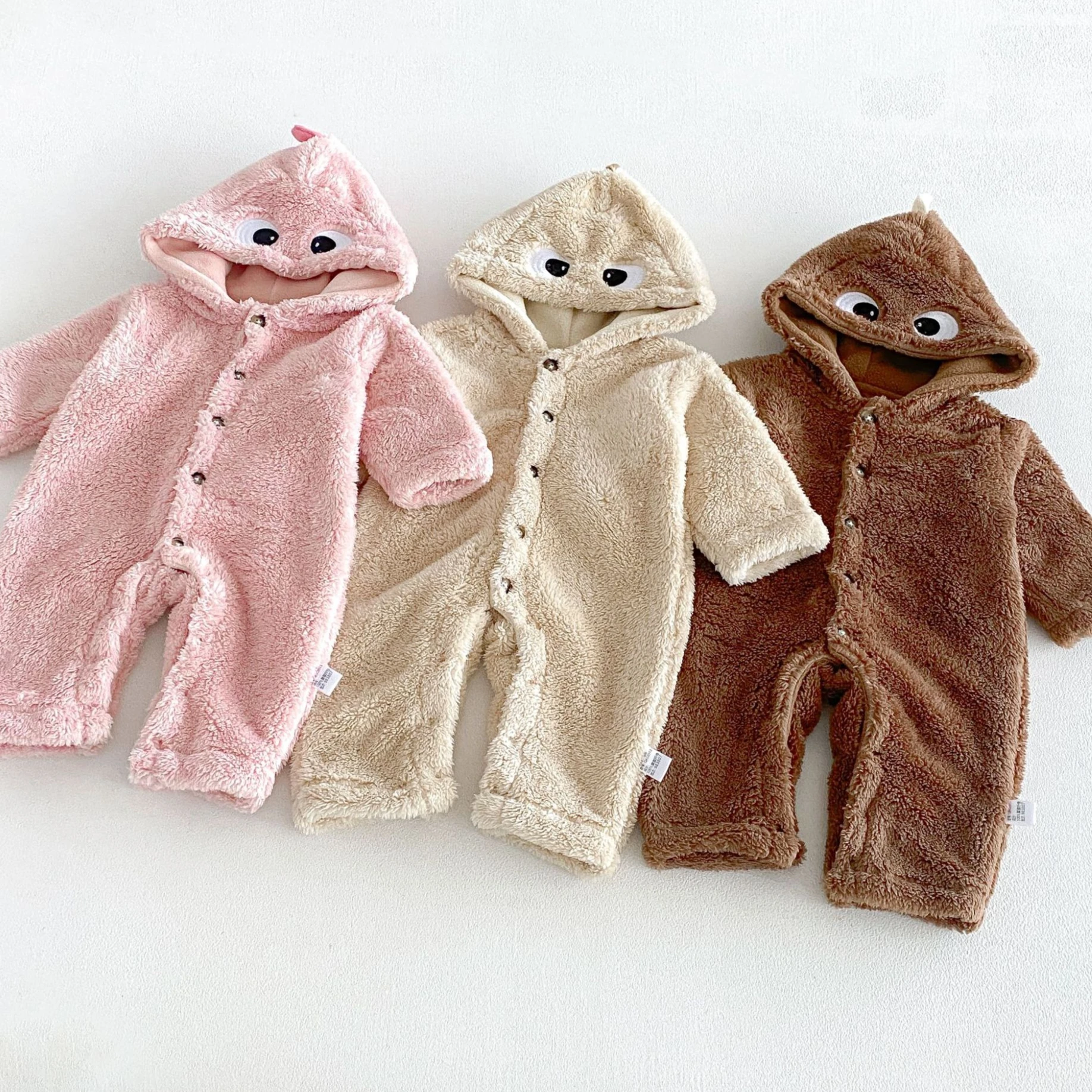 Onesie 2026 Autumn and Winter New Children's Clothing Korean Style Boys and Girls Fashion Cute Cartoon Hoodie Woolen Onesie