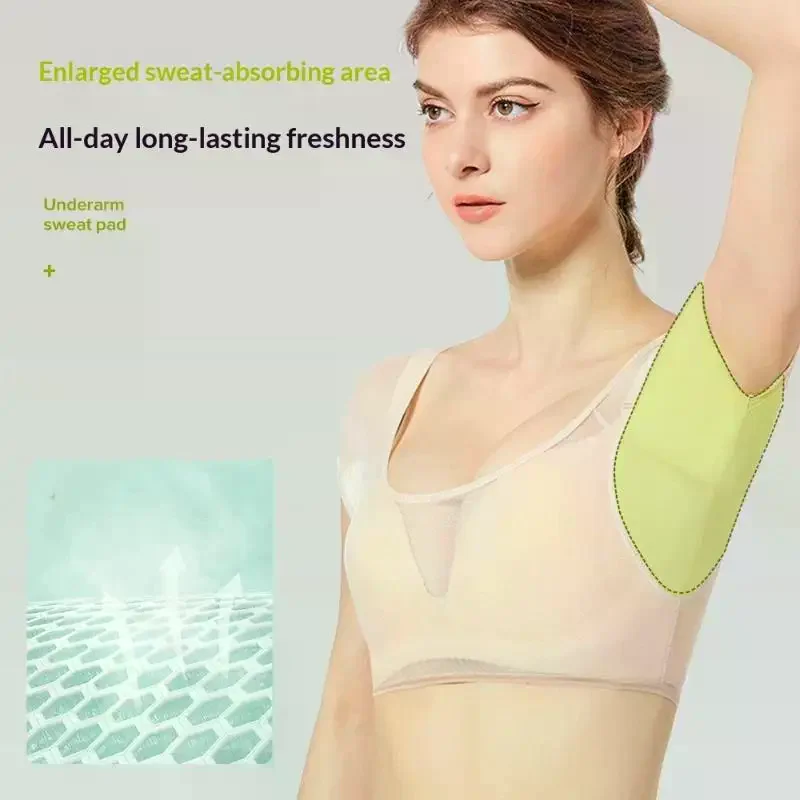 Washable Tshirt Shape Underarm Sweat Pads Ultra Thin Breathable Odor Control Elastic Women Use
