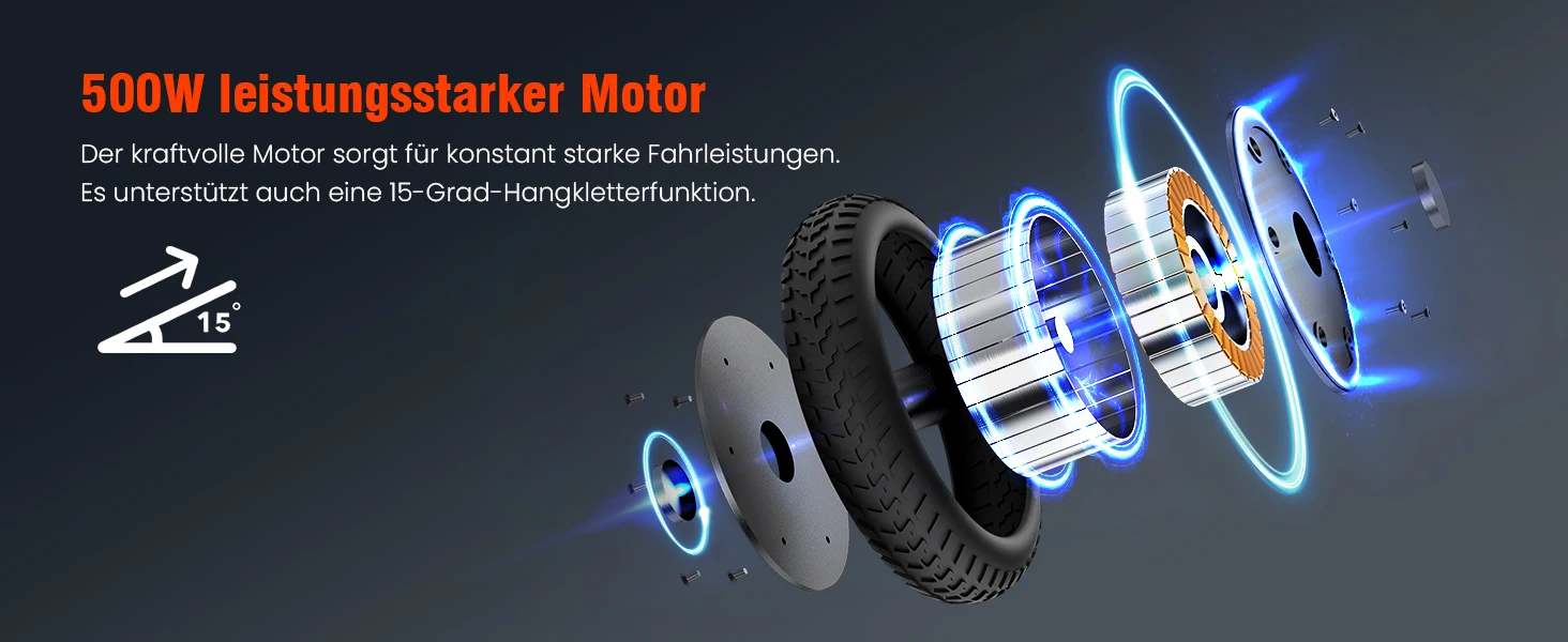 E9TMAX 10-Zoll-Elektroroller 500W 36V10Ah 35-40KM Reichweite 20KM/H 2 Geschwindigkeiten Minirobot APP Doppelbremse DE Standard E-Scooter (ABE,CE) Kostenlose Fahrradtasche – Detail 13