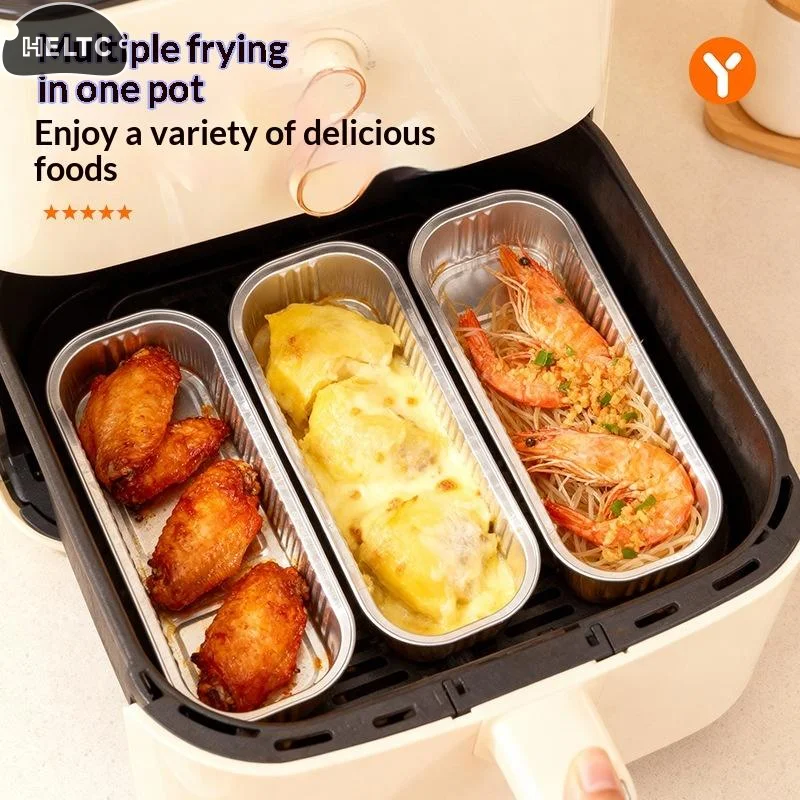 10/30Pcs Disposable BBQ Pans Aluminum Foil Air Fryer Baking Tray Tin Foil Pans Box Kitchen Grilling Tray For Air Fryer Tray