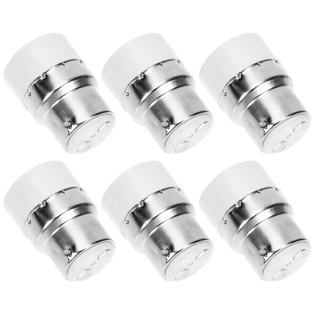 

6 Pcs Adapter Convert Lamp Head Light Socket Outlet B22 to E14 White Bulb Converter