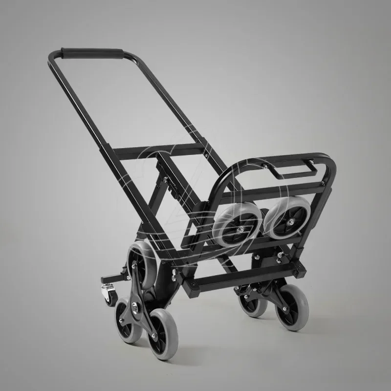 Strong Load-bearing Foldable Hand Cart, Carbon Steel Frame Trolley for Stair Climbing & Flat Terrain