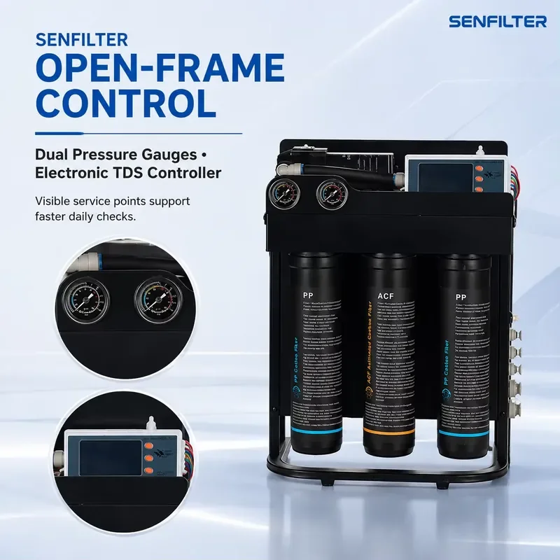 600 GPD Tankless Reverse Osmosis System with Adjustable TDS Automatic Flush for Hotels Restaurants and RVs