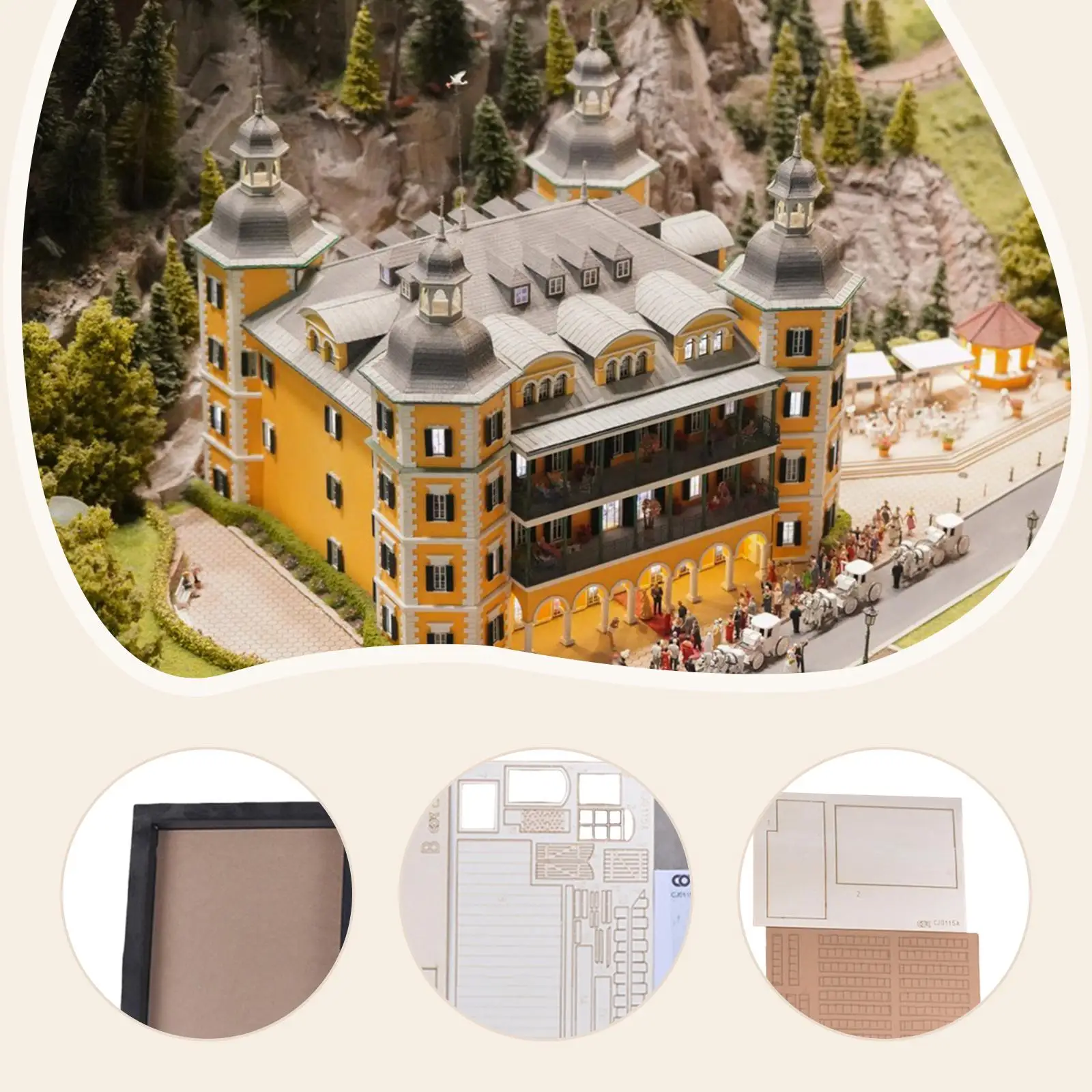 1/35 Bouwmodel Kit, Micro Landschap, DIY, Ornament Hout Schuim Onvoltooide Zandtafel Architectuur Model Landschap Layout