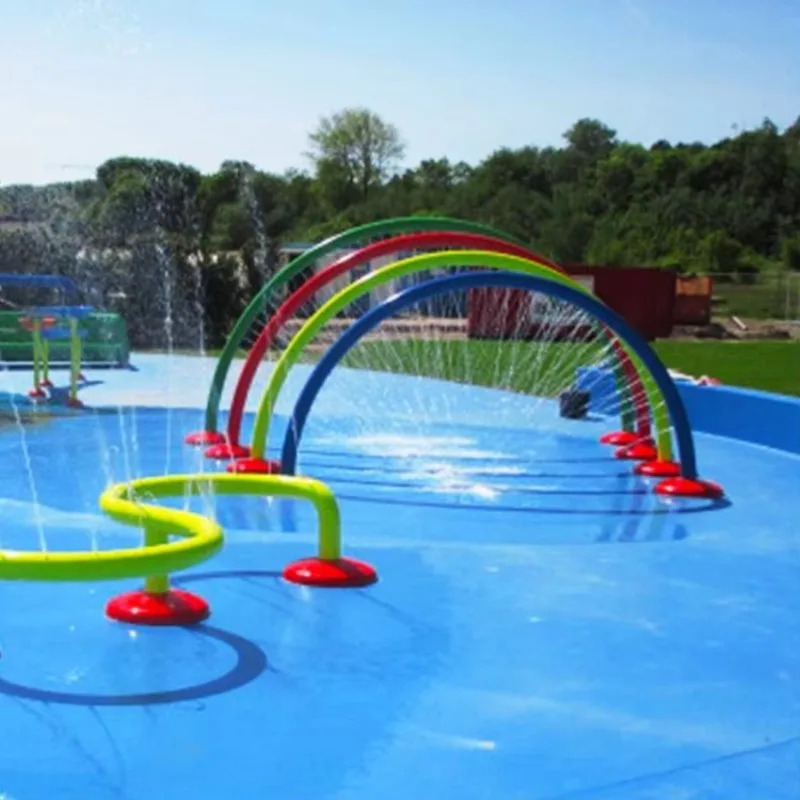 

Outdoor Kids Playground Water Amusement Park Rides Play Games Splash Pad Spray Archway Rings