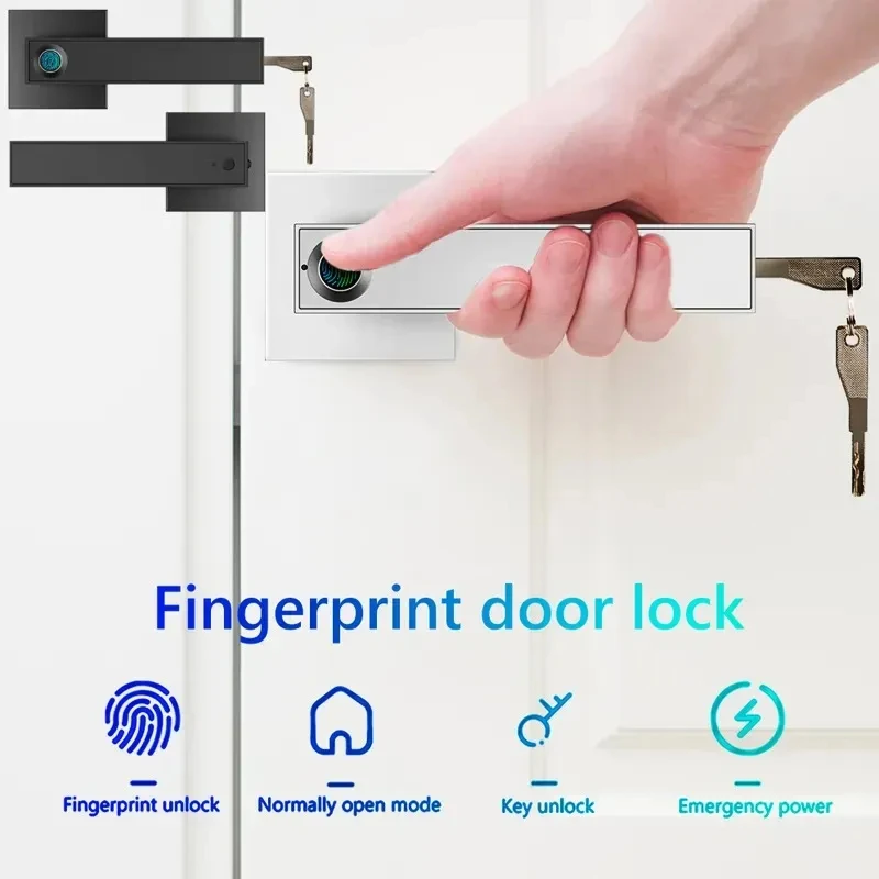 

Fingerprint Password Door Lock With Tuya Electronic Smart Lock Digital Door Security Biometric Handle Lock For Bedroom Apartment