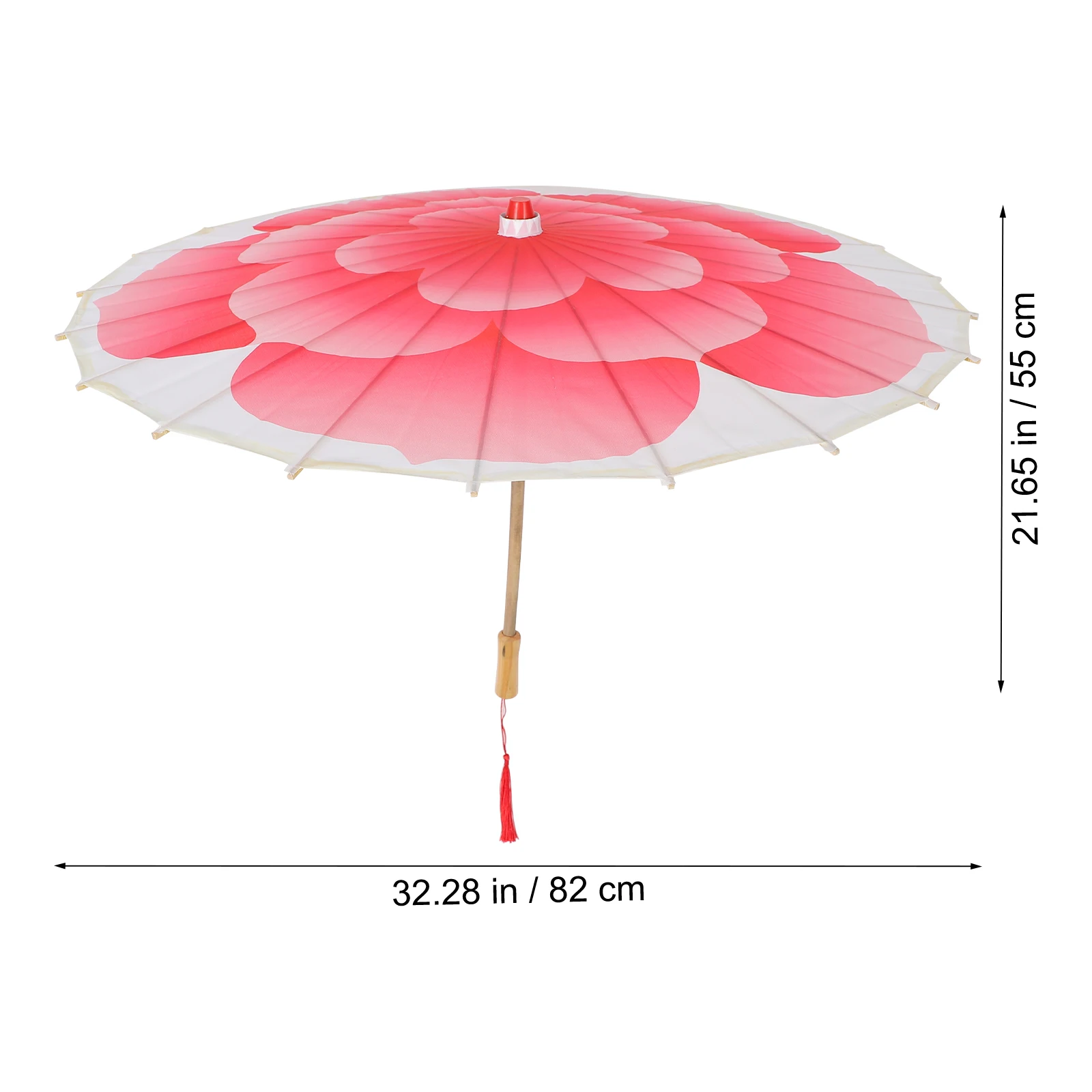 

Handmade Peony Flower Oilpaper Umbrella Decorative Dancing Performance Props For Party Rain Decoration Red Large Diameter 82Cm