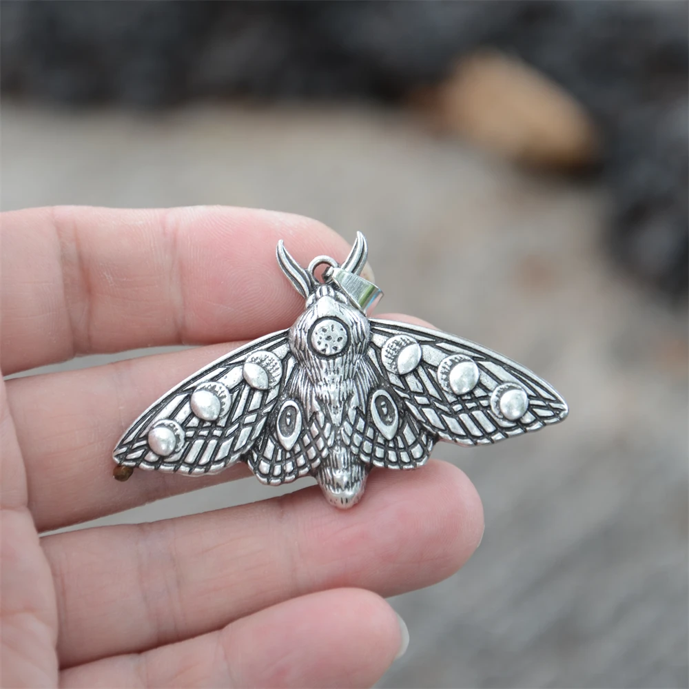 Goth Death Moth Pendant Jewelry Vintage Gothic Necklace For Men Women