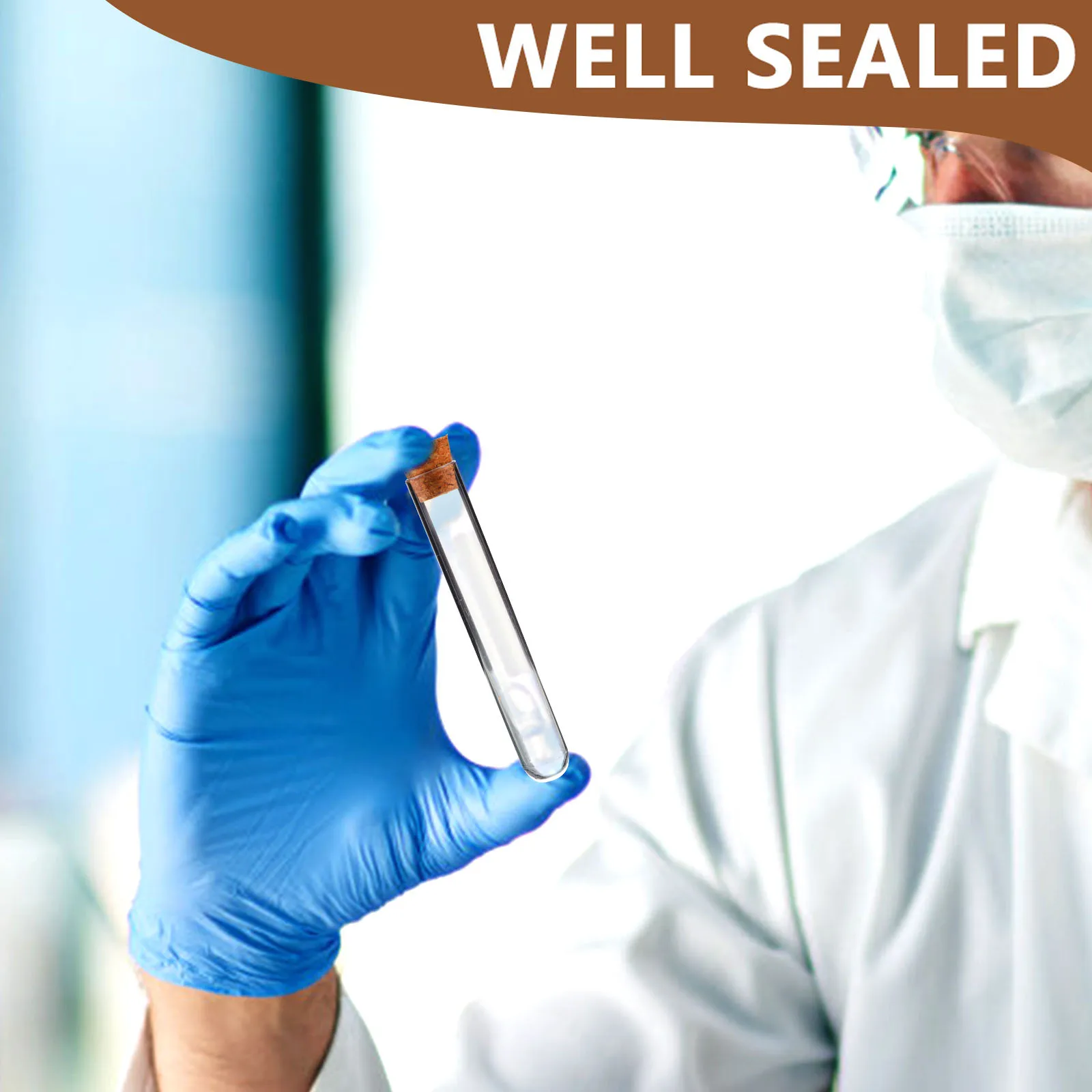 

100pcs Premium Plastic Test Tubes Clear Mini Storage Cork Stoppers Leak-Proof Travel Sample Holder for Beauty