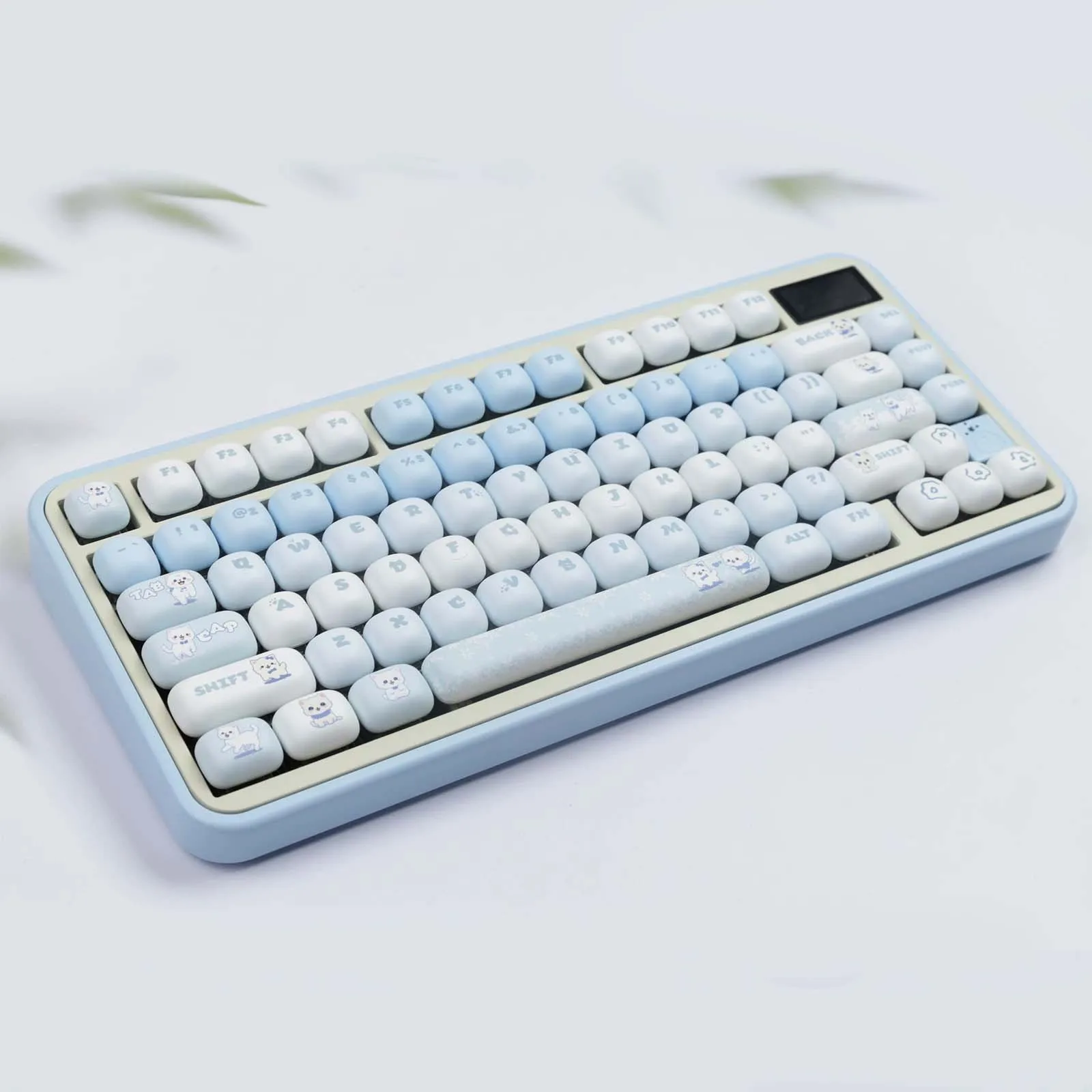 Juego de teclas PBT sublimadas por sublimación de tinta de 141 teclas, perfil MOG, tema Blue Cat, compatible con interruptores MX para 61/64/68/87/96/104/108