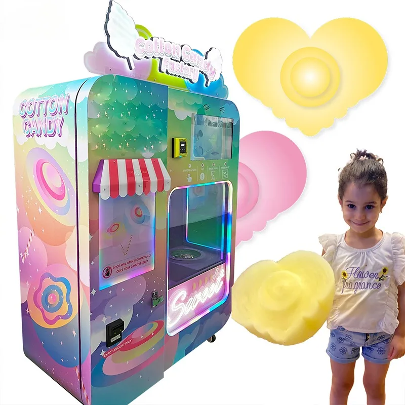 Latest Design Fully Automatic Cotton Candy Machine Wm980 Maker Cotton Sugar Candy Making Vending Machine for Sale