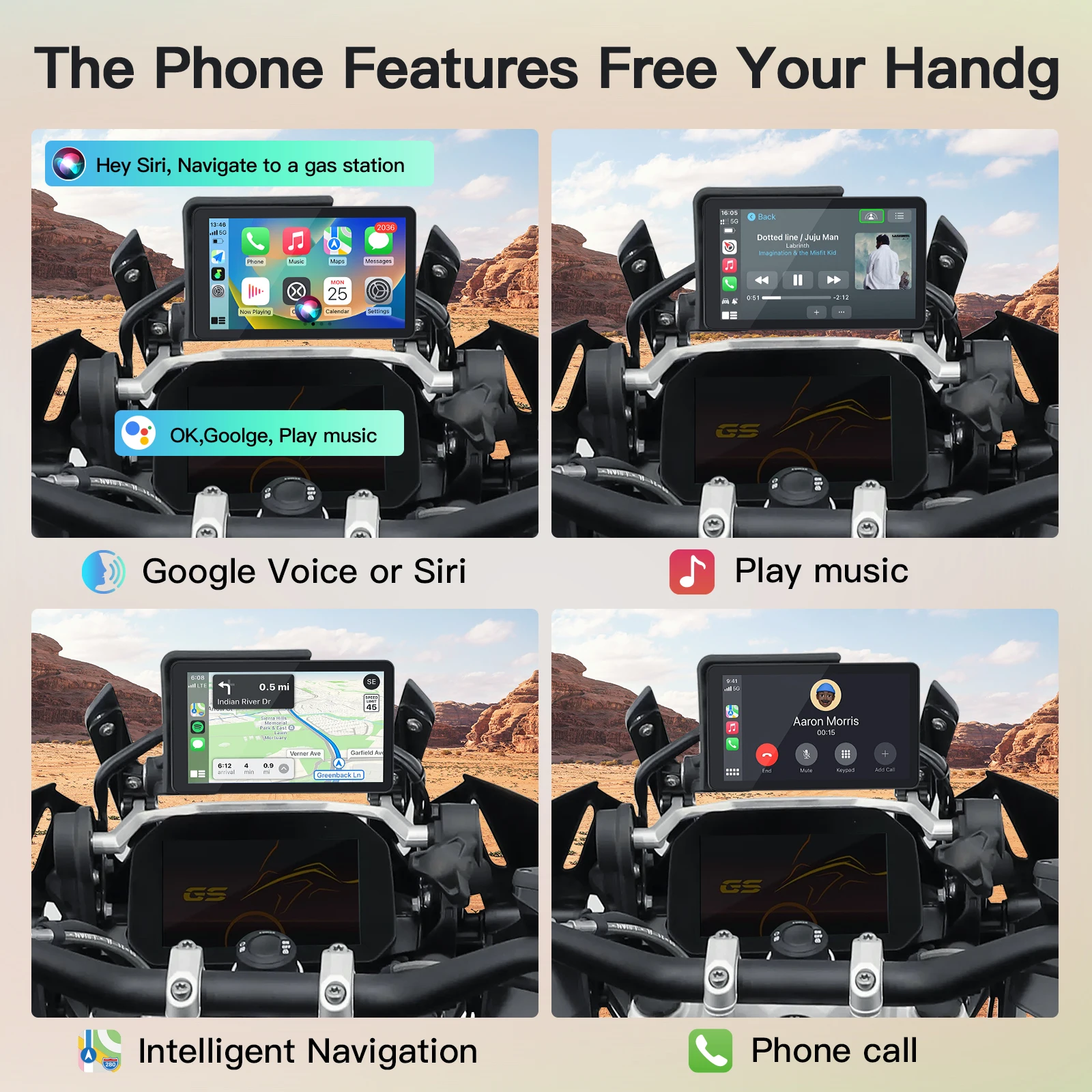 AutoUltura Für BMW Motorrad Tragbare GPS Navigation Drahtlose CarPlay Android auto 6-zoll IPX8 Navigator GS ADV mit Bluetooth