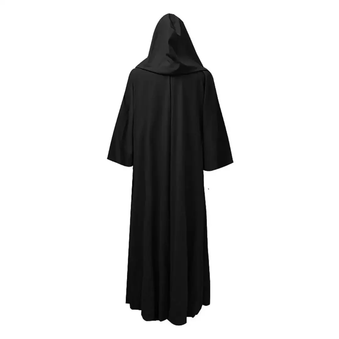 Cosplay Jedi Robe Knight Cloak Medieval Monk Robe Costume with Hood Priest Robe Outfit Medieval Cloak Halloween For Stage