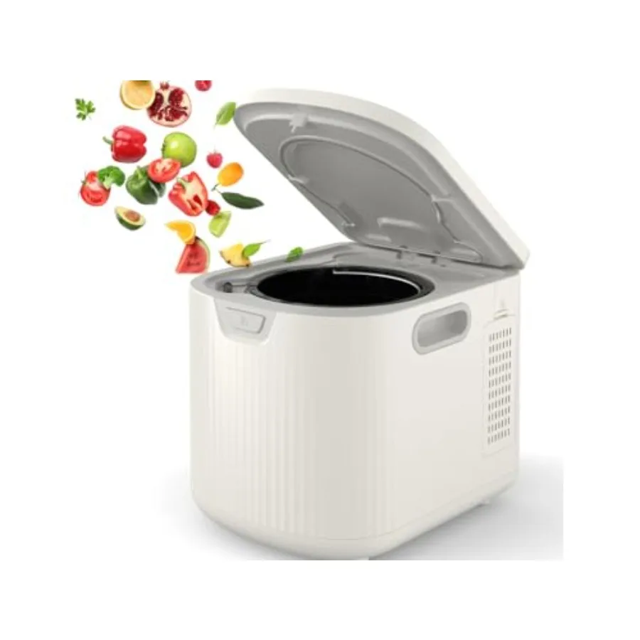 Contenedor de Compost de 2.5L - Triturador de Residuos Alimentarios Doméstico Totalmente Automático, Limpieza con un Clic, Pantalla LED, Fermentación Rápida para Producir O