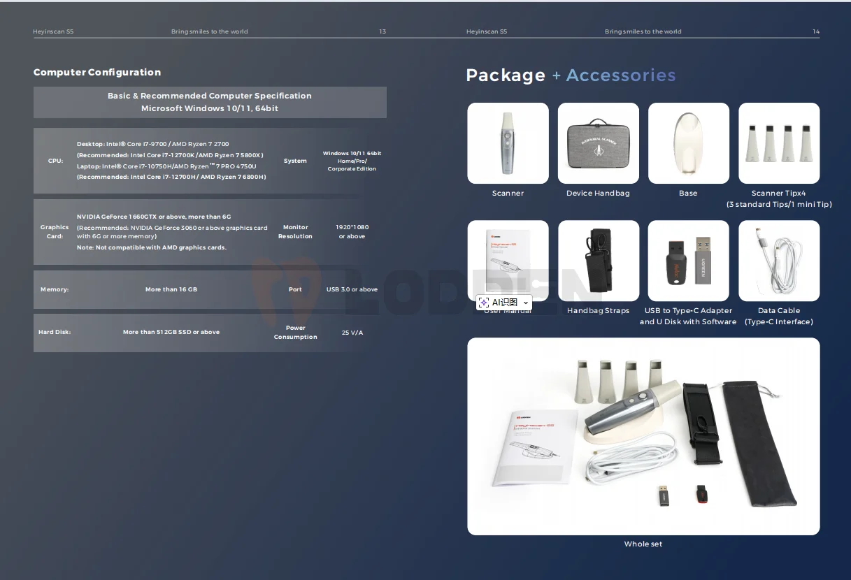 LODDEN Heyinscan S5 Dentaler Intraoralscanner 3D Digitales Abdruck-Instrumentensystem Mundkamera Dentallabor-Ausrüstung – Detail 9