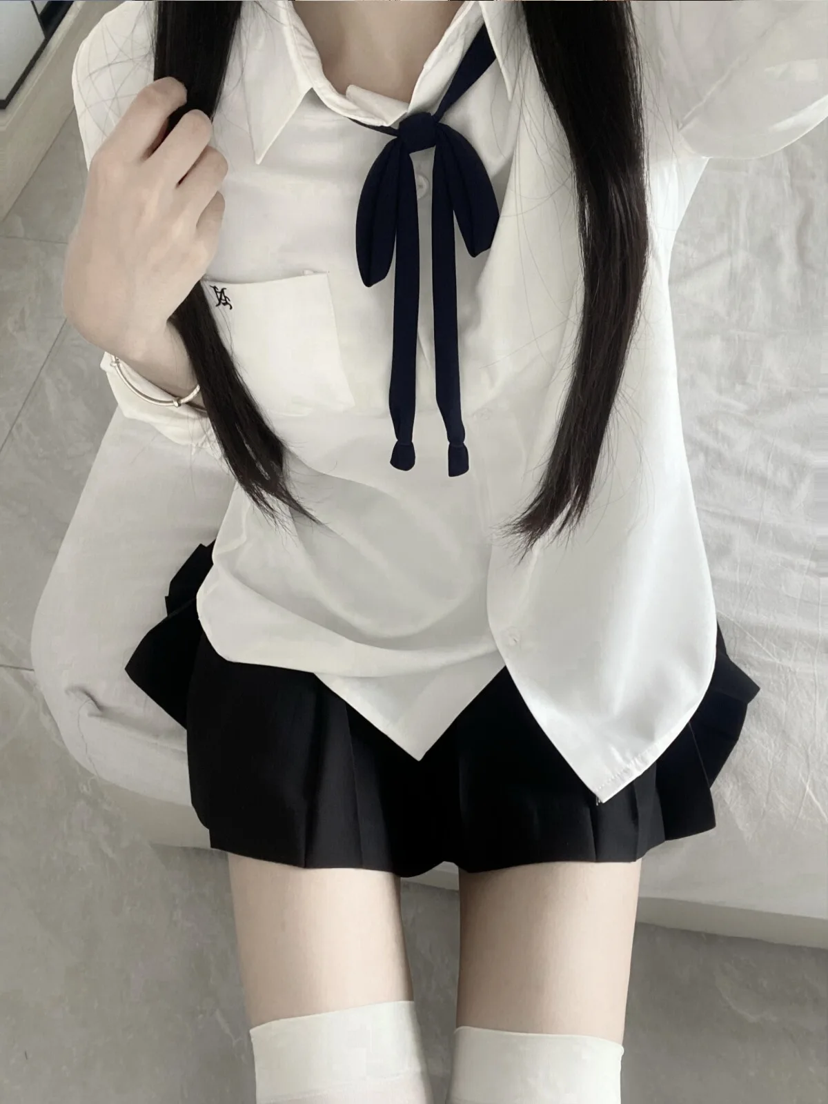 High Quality  Color Necktie JK Uniform Style College Fashion Japanese Versatile Model Thin Rope Necktie Casual Summer