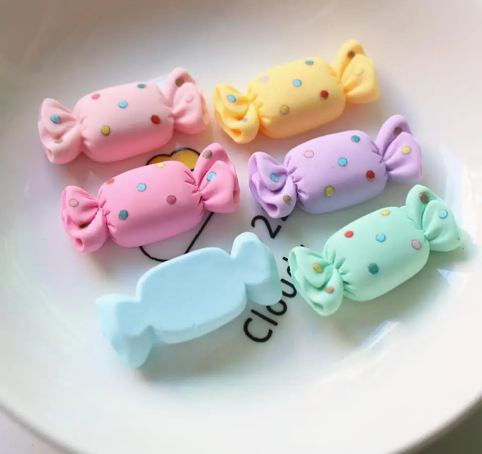 50/100pcs Kawaii Miniature Candy Resin Cabochon Simulation Fake Food DIY Embellishments for Dollhouse Decoration Accessories