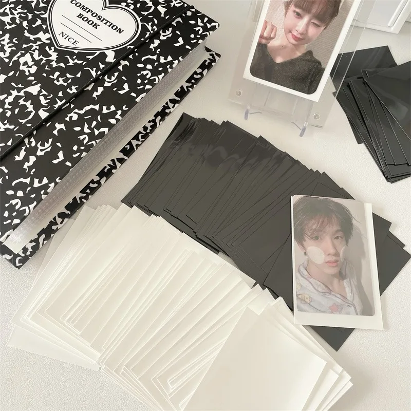 50 Pcs/Pack Colorful Card Storage Macaron Matte Photo Holder Student Card Toploader Holder Album Photo Card Protective Cover