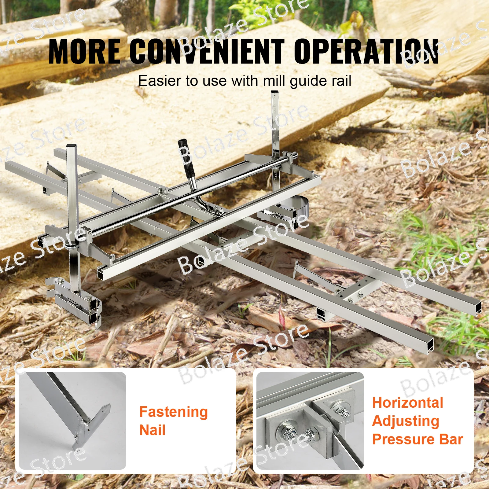 Chainsaw Mill Planking Milling 14-36 Inch Guide Bar Wood Lumber Cutting Portable Sawmill Aluminum Steel Chain Saw Mill