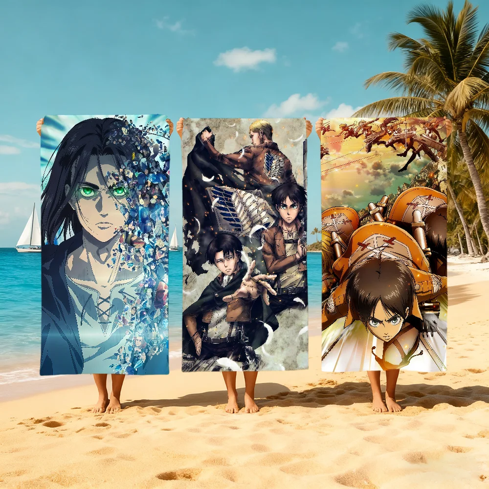 A-Attack On Anime Towel Large Quick-Drying T-titans Microfiber soft Beach Towel for Travel Fitness Sauna Bathing Camping