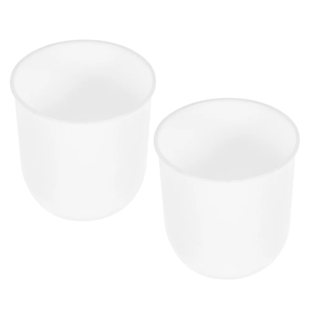 2 Pcs Bathroom Accesories Toilet Brush Base Cup Refills Plastic inside Cleaning