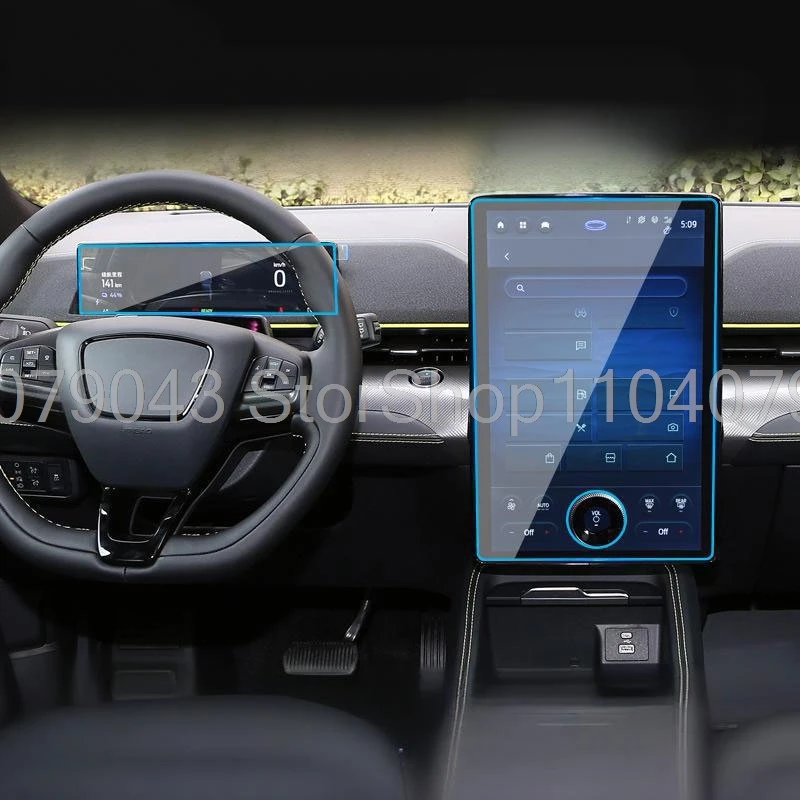 Tempered glass screen protector For Ford Mustang Mach-E 2021-2024 2025 15.5inch car gps Navigation 10.2 Inch Dashboard interior