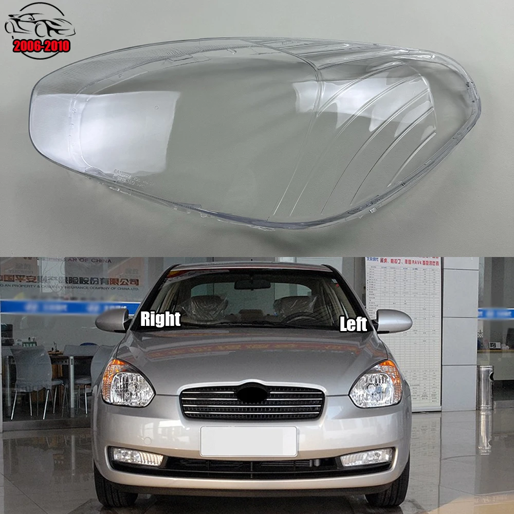 

For Hyundai Accent 2006 2007 2008 2009 2010 Headlamp Cover Transparent Headlight Lens Plexiglass Replace Original Lampshade