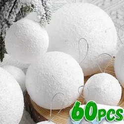 4/6/8CM White Foam Balls Christmas Tree Decorative Fake Snowballs Indoor Hanging Pendant Kids Children Winter Party Supplies