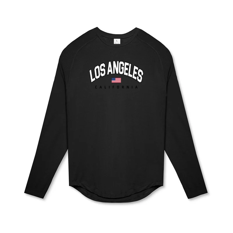 

Gym Bodybuilding Fitness Running Sportswear Autumn Long Sleeve Elastic Tight Men's Shirt Breathable Quick Dry Bottoming T-shirt