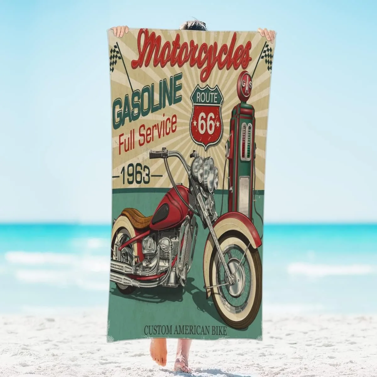 Old Motocycles arts Beach Towel for Family stuffs friends Gifts Quick-Dry Sand free For Bath Yoga Tourism Beach Camping Swimming