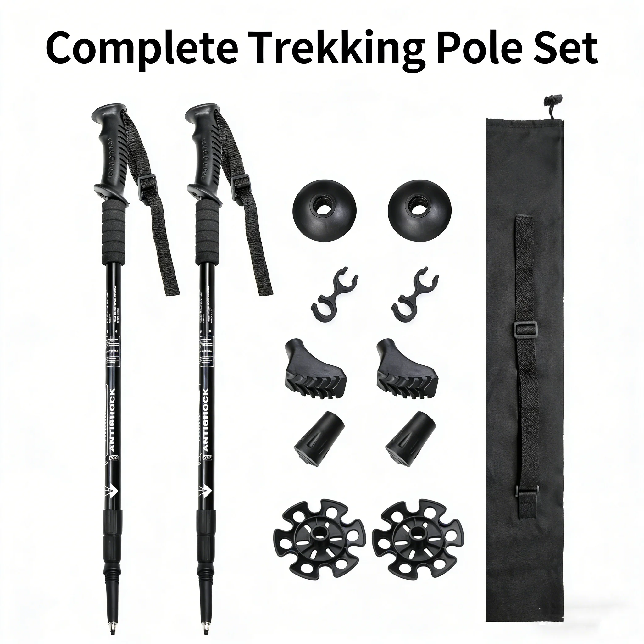 

1pcs Folding Trekking Pole 4-Section Portable Telescopic Walking Stick Lightweight for Hiking Camping Climbing Outdoor Travel