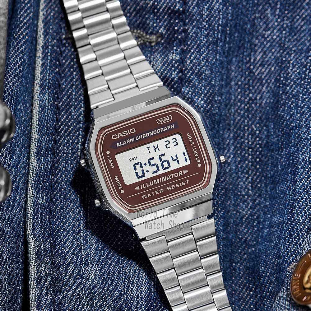 Casio Watch for Men Small Square Watch Trendy Styles Stainless Steel Strap Waterproof Relogios New for 2025 Reloj Hombre