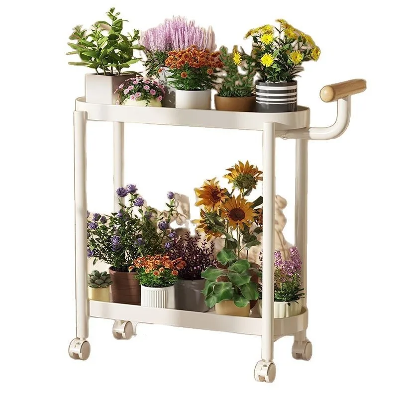 

Movable side trolley, with wheel rack, storage rack