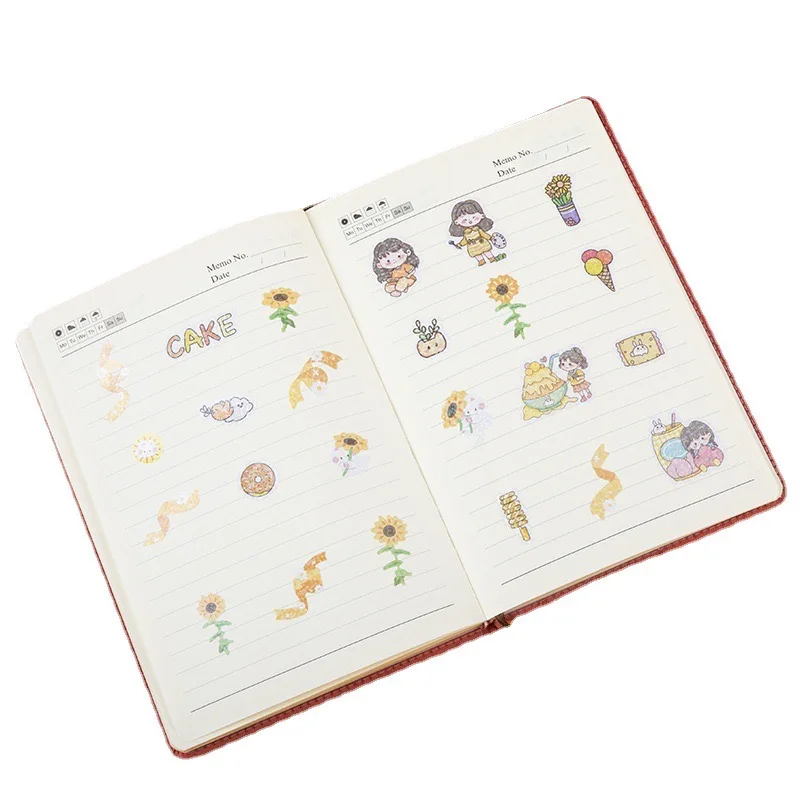 40 Random Sheets Cute Sticker Handbook Material Sticker Waterproof Sticker Pack Cartoon Girl Gift