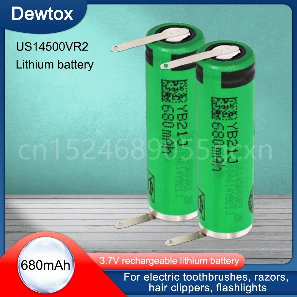 14500 3.7V AA 680mAh Lithium Batteries with Welding for Electric Toothbrush Shaver Hair Clipper Rechargeable Cells