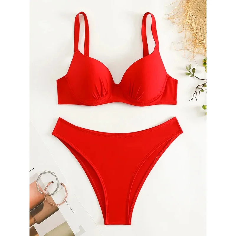 

Underwired Bra Cup Brazilian Bikini Female Swimsuit Women Swimwear Two-pieces Bikini Set Push Up Bather Bathing Suit Swim Lady