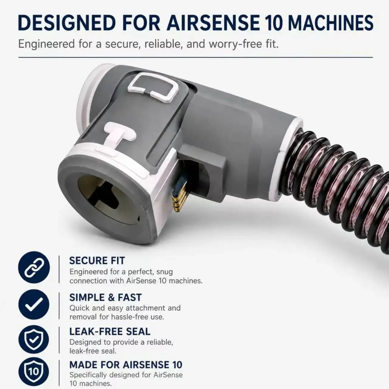 Replacement Heated Tubing Compatible with AirSense 10 and AirCurve 10 - 6.6ft Flexible Comfortable Installation