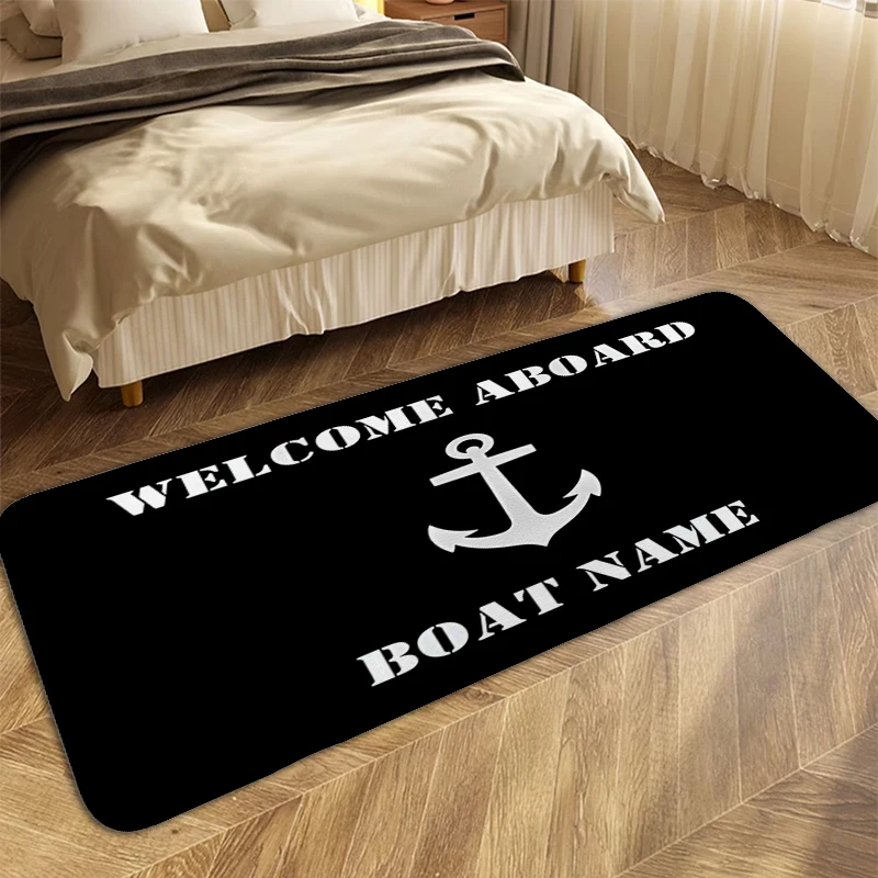 Boat Name Carpet for Bedroom Washable Non-slip Kitchen Rug Hallway Entryway Toilet Living Room Foot Mat Doormat Entrance Door