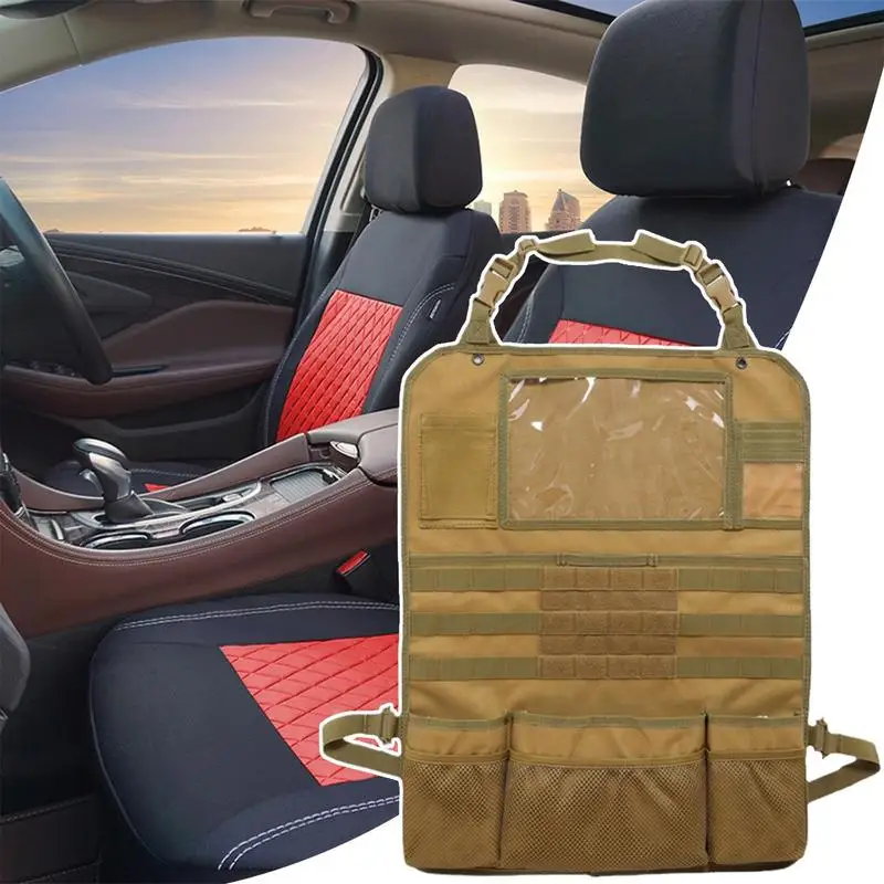 

Car Seat Back Protector Organizer Foldable Table Tray PU Leather Storage Organizer Pockets Kick Mats Seat Interior Accessories
