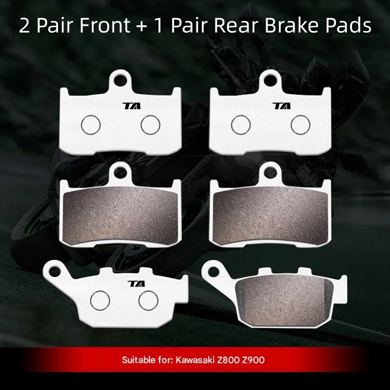 For Z800/Z900 Carbon Copper Based Brake Pads Slotted Groove Fast Heat Dissipation Reduce Thermal Decay Sport Bike Disc Brake Pad