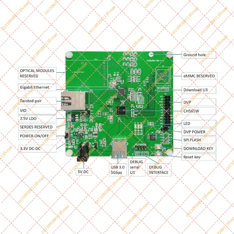 WCH CH565W-EVT RISC-V Development Board, USB3.0/2.0 SuperSpeed Microcontroller Evaluation Kit
