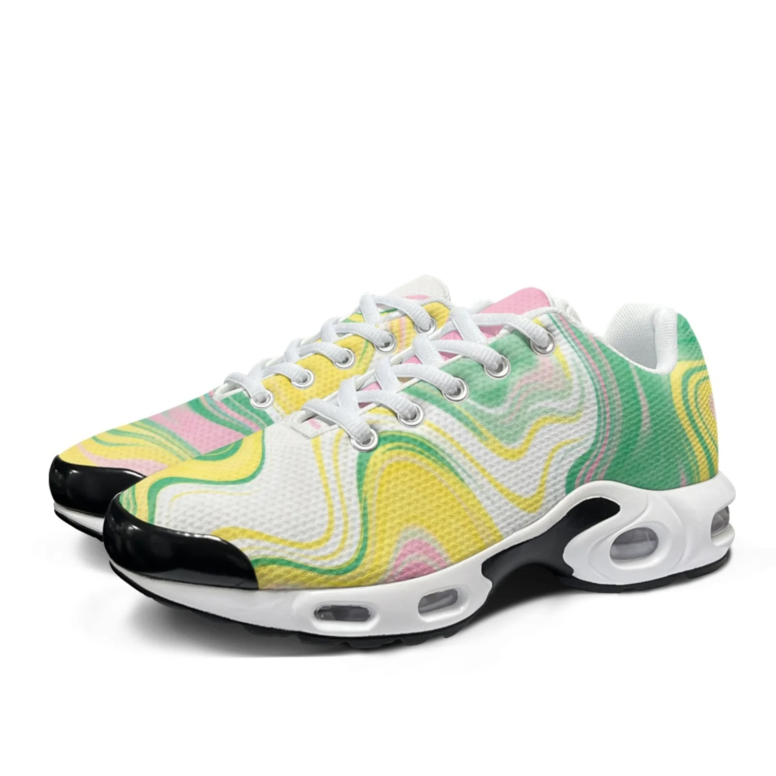 XIXIRIMIDO Colorful Air-Cushioned Sneakers Women's Running Shoes Men's Commuter Shoe Lightweight Breathable Soft Comfortable