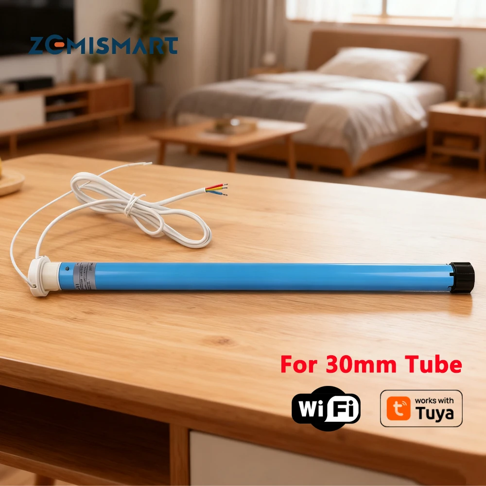 For 30mm Inner Tube Tuya WiFi Smart Roller Shade Motor Zemismart Electric Curtain Engine 1.1Nm Alexa Google Home Voice Control