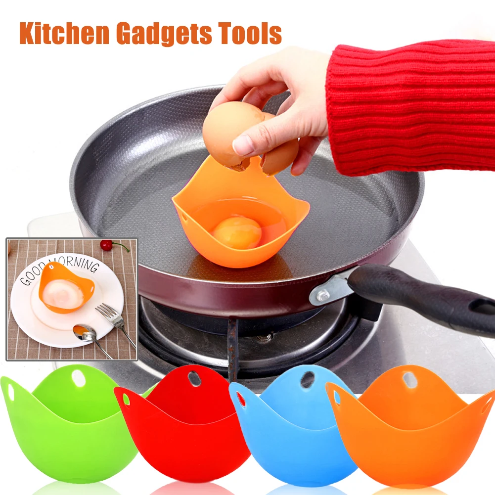 4Pcs/lot Silicone Egg Poacher Poaching Pods Pan Mould Egg Mold Bowl Rings Cooker Boiler Kitchen Cooking Tool Accessories Gadget